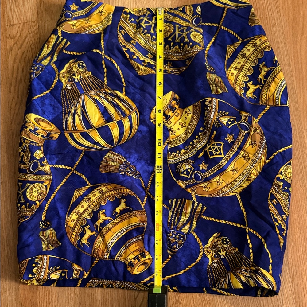 Adrienne‎ Vittadini Royal Blue and Gold Pencil Skirt